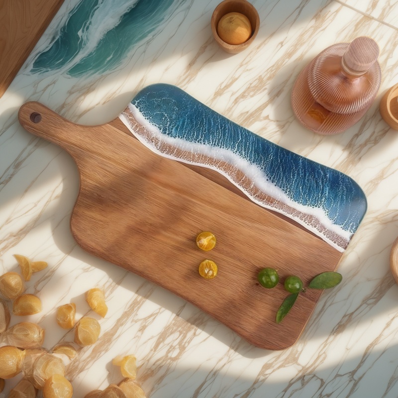 resin cutting board, epoxy resin cutting board, handmade resin cutting board, resin wood cutting board, unique resin cutting board, artisanal resin cutting board