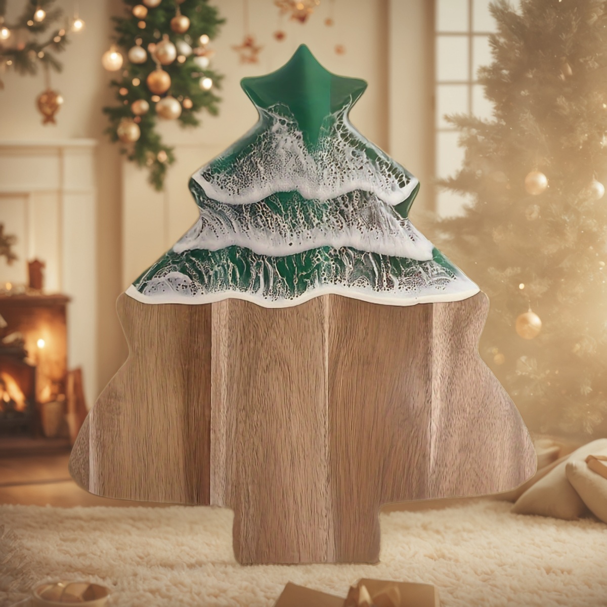 resin cutting board, epoxy resin cutting board, handmade resin cutting board, resin wood cutting board, unique resin cutting board, artisanal resin cutting board, Christmas cutting board, wooden Christmas cutting board, funny Christmas cutting board
