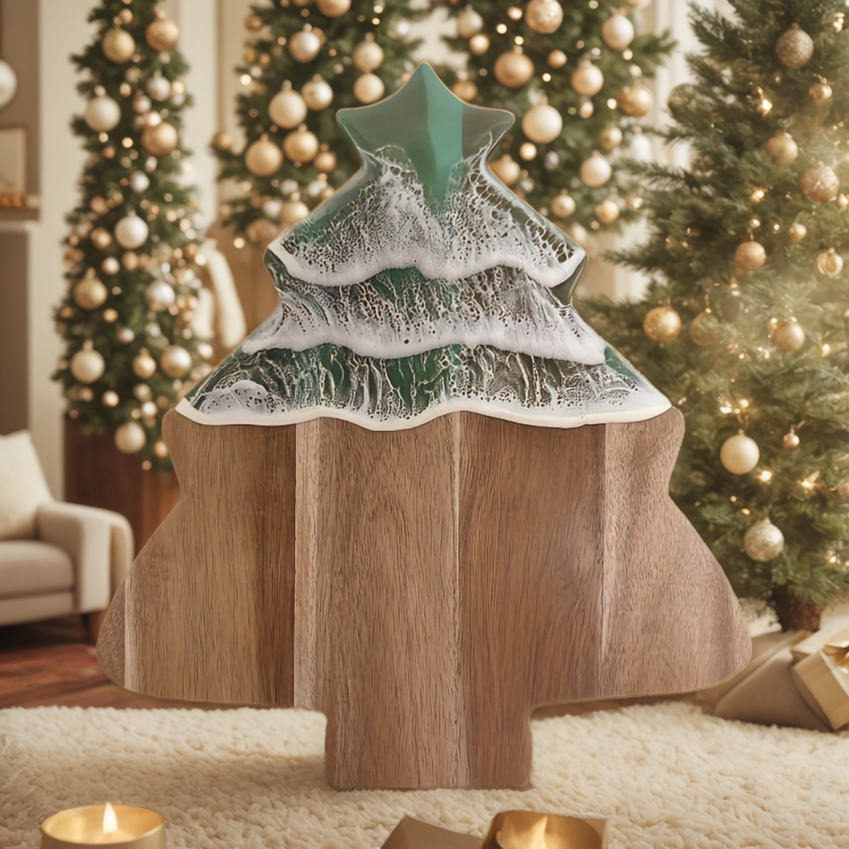 resin cutting board, epoxy resin cutting board, handmade resin cutting board, resin wood cutting board, unique resin cutting board, artisanal resin cutting board, Christmas cutting board, wooden Christmas cutting board, funny Christmas cutting board