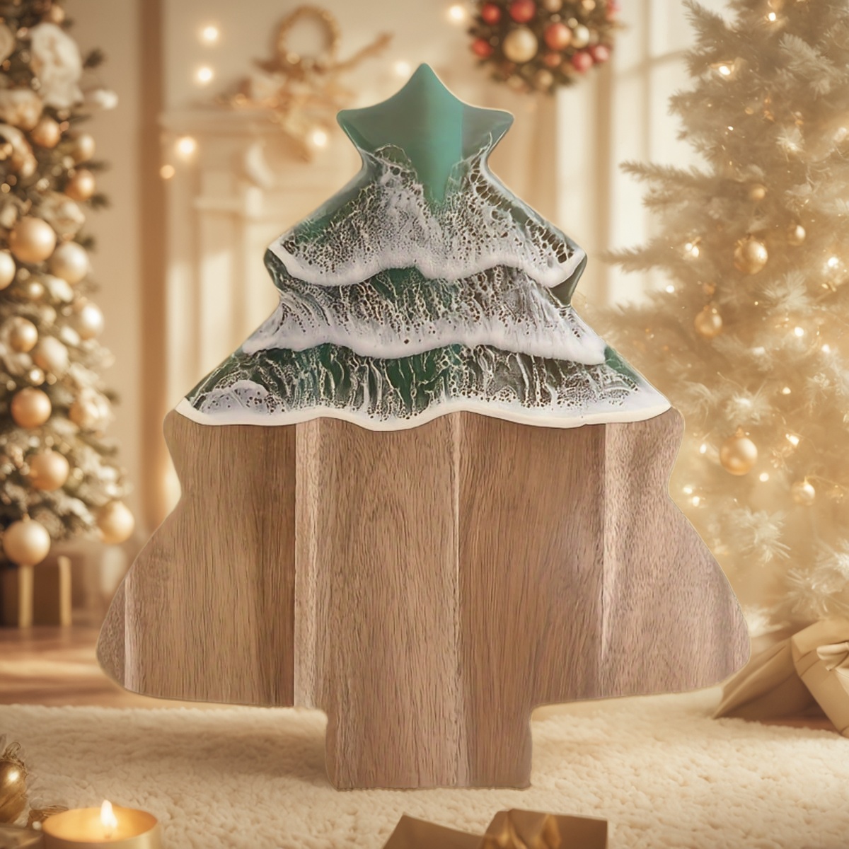 resin cutting board, epoxy resin cutting board, handmade resin cutting board, resin wood cutting board, unique resin cutting board, artisanal resin cutting board, Christmas cutting board, wooden Christmas cutting board, funny Christmas cutting board