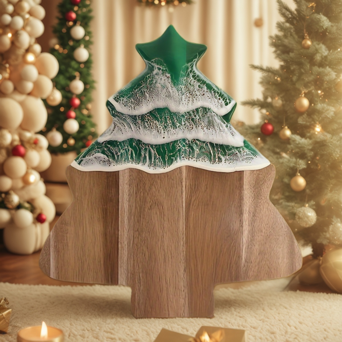 resin cutting board, epoxy resin cutting board, handmade resin cutting board, resin wood cutting board, unique resin cutting board, artisanal resin cutting board, Christmas cutting board, wooden Christmas cutting board, funny Christmas cutting board