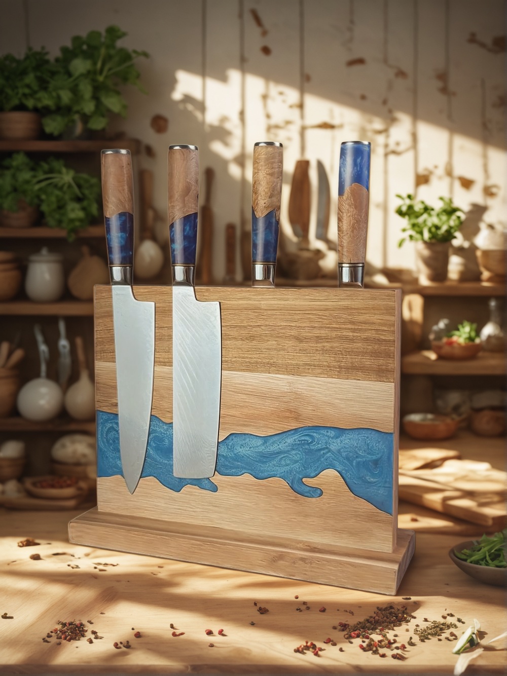 magnetic knife block, magnetic knife holder, magnetic knife storage, magnetic knife rack, kitchen knife organizer, modern knife block, magnetic block for knives