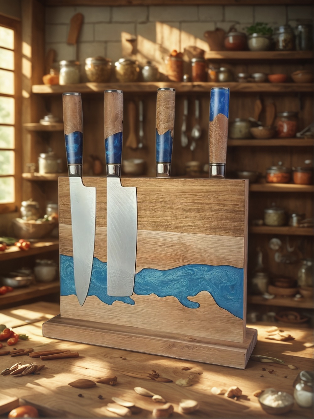 magnetic knife block, magnetic knife holder, magnetic knife storage, magnetic knife rack, kitchen knife organizer, modern knife block, magnetic block for knives