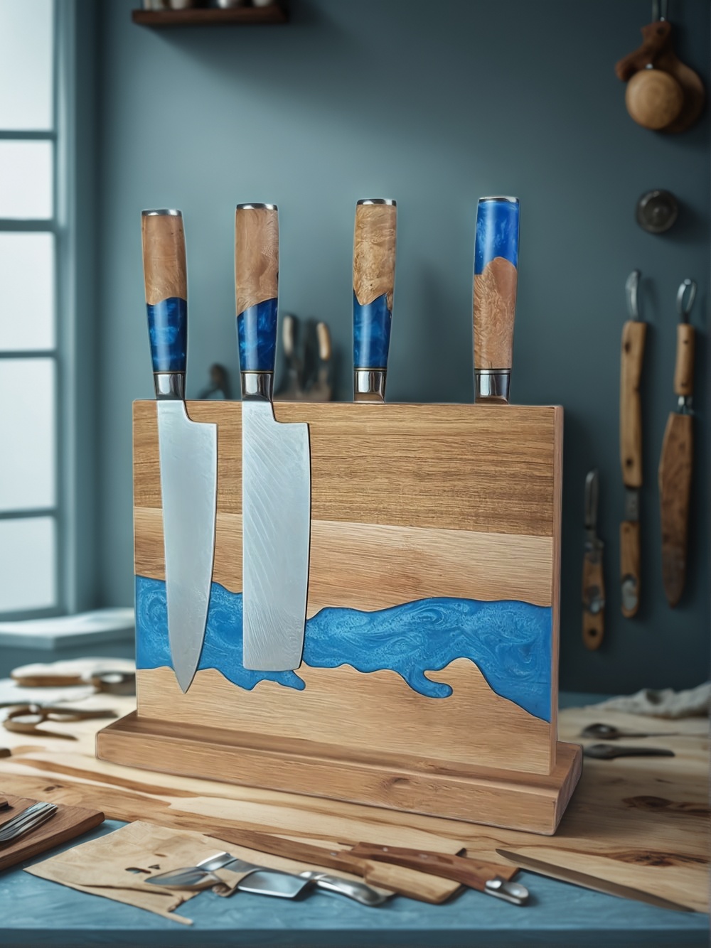 magnetic knife block, kitchen knife storage, magnetic knife holder, best magnetic knife block, space-saving knife block, wooden magnetic knife block, magnetic knife rack