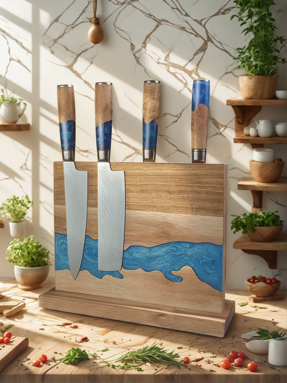 magnetic knife block, kitchen knife storage, magnetic knife holder, best magnetic knife block, space-saving knife block, wooden magnetic knife block, magnetic knife rack