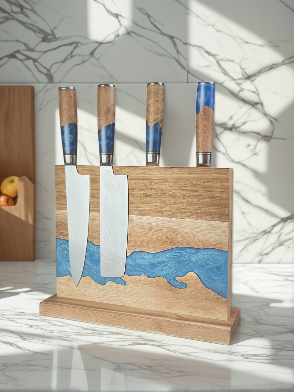 magnetic knife block, magnetic knife holder, best magnetic knife block, magnetic knife storage, kitchen organization, magnetic knife rack, modern knife block