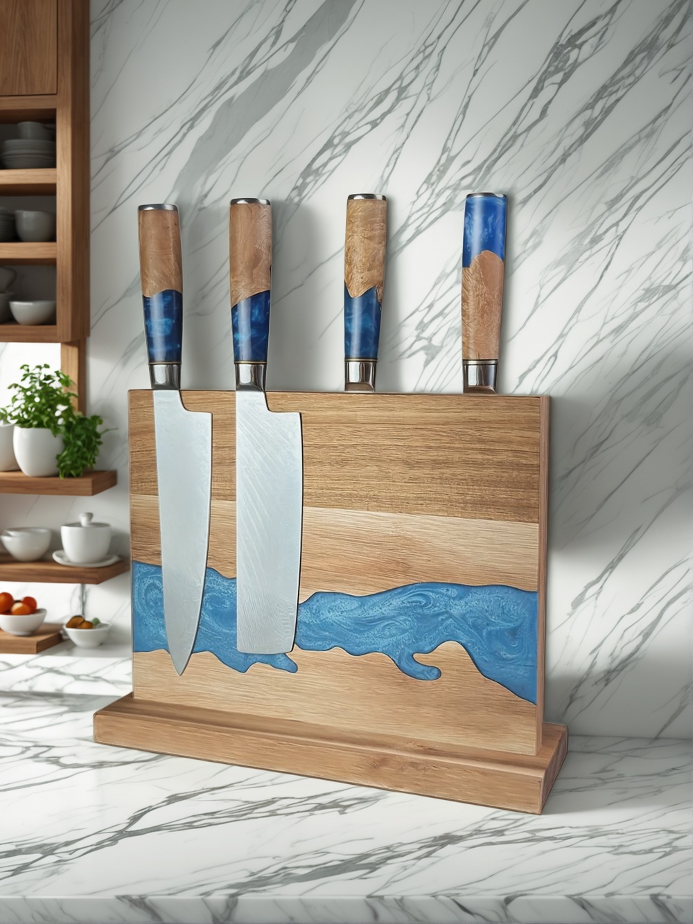 magnetic knife block, magnetic knife holder, magnetic knife storage, magnetic knife rack, kitchen knife organizer, modern knife block, magnetic block for knives