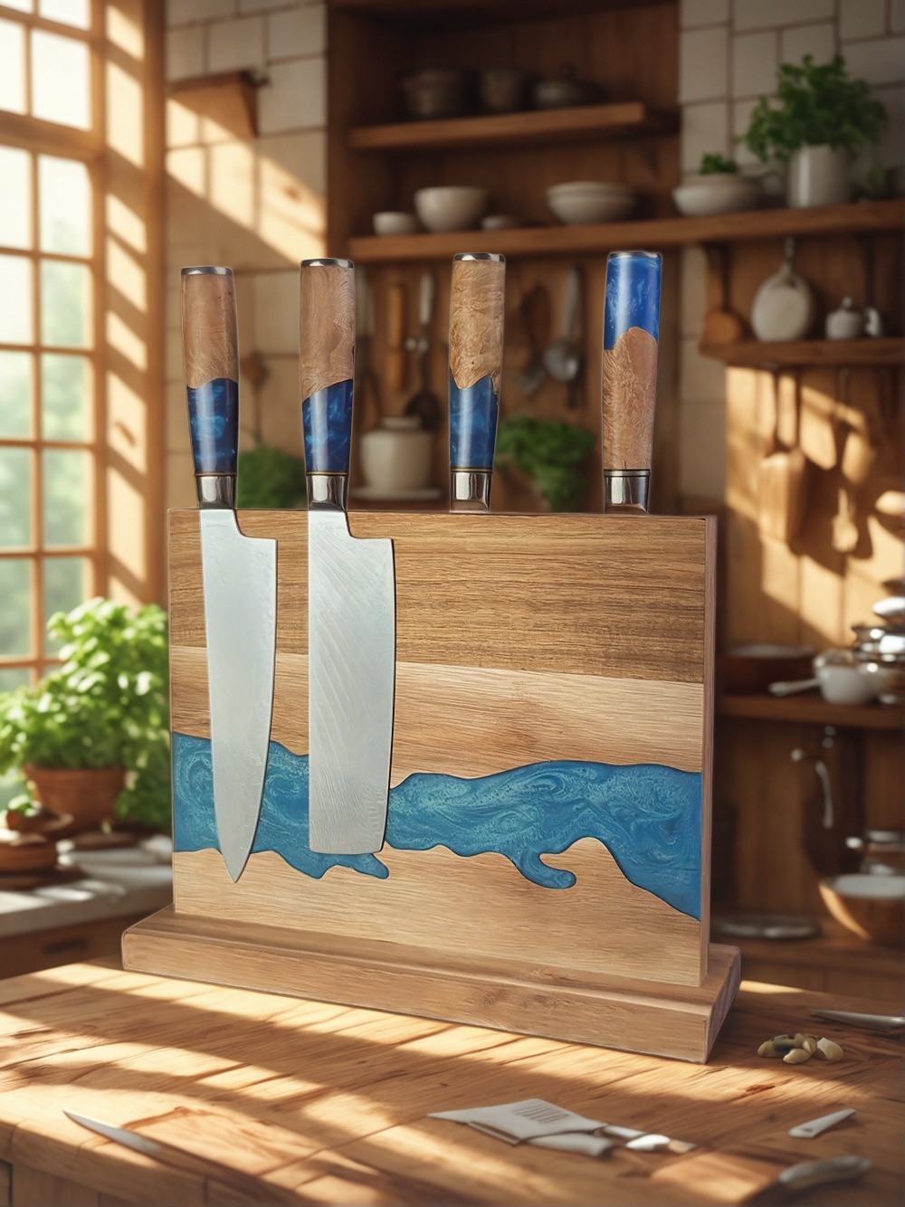 magnetic knife block, magnetic knife holder, magnetic knife storage, magnetic knife rack, kitchen knife organizer, modern knife block, magnetic block for knives