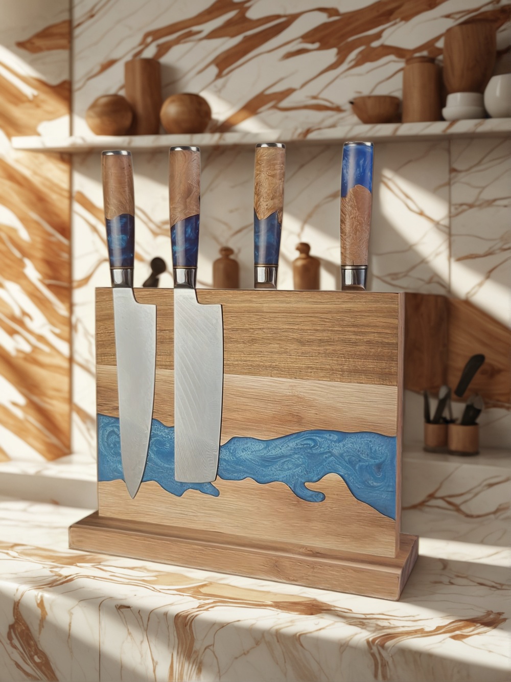 magnetic knife block, magnetic knife holder, best magnetic knife block, magnetic knife storage, kitchen organization, magnetic knife rack, modern knife block