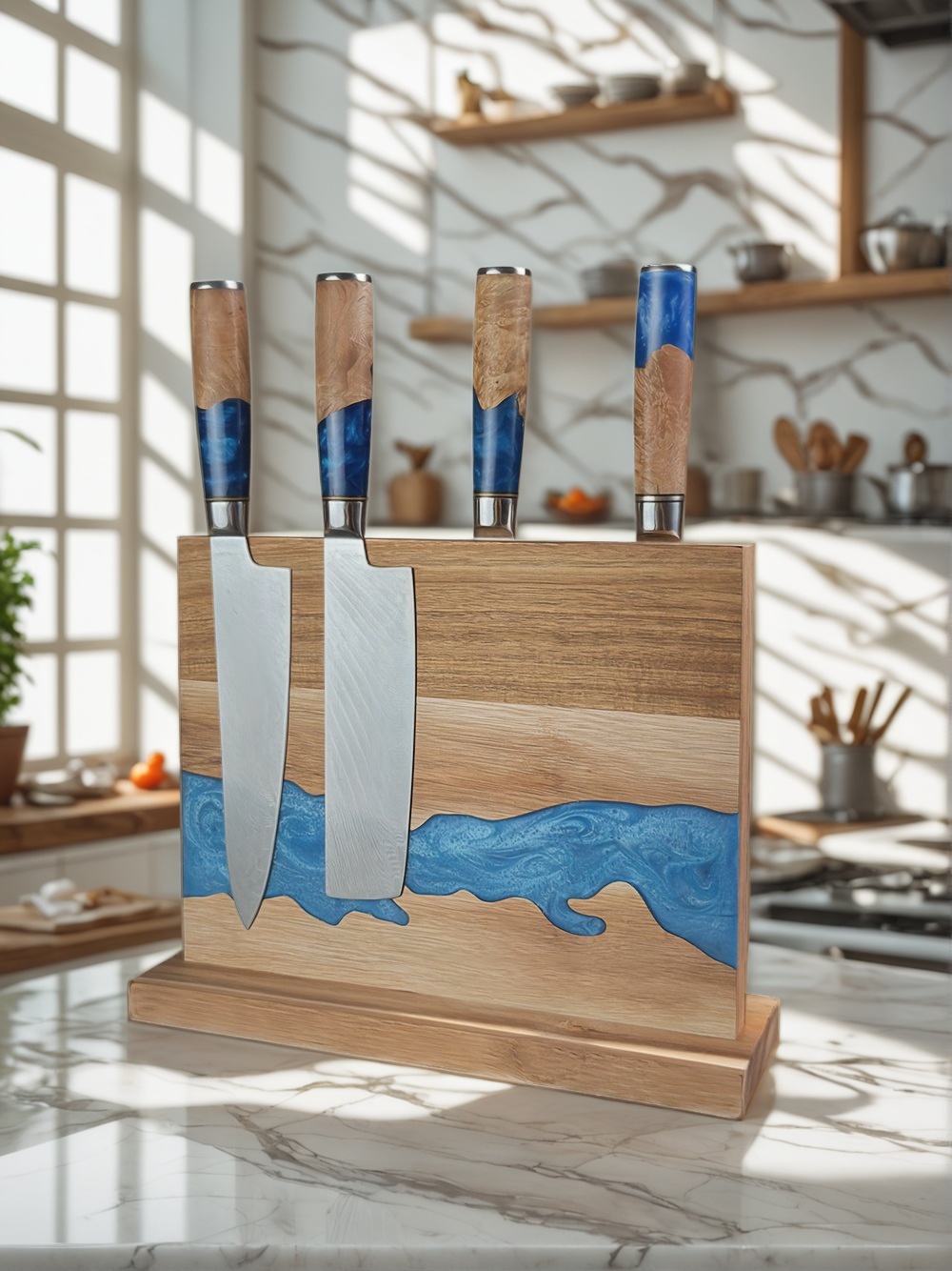 magnetic knife block, magnetic knife holder, best magnetic knife block, magnetic knife storage, kitchen organization, magnetic knife rack, modern knife block