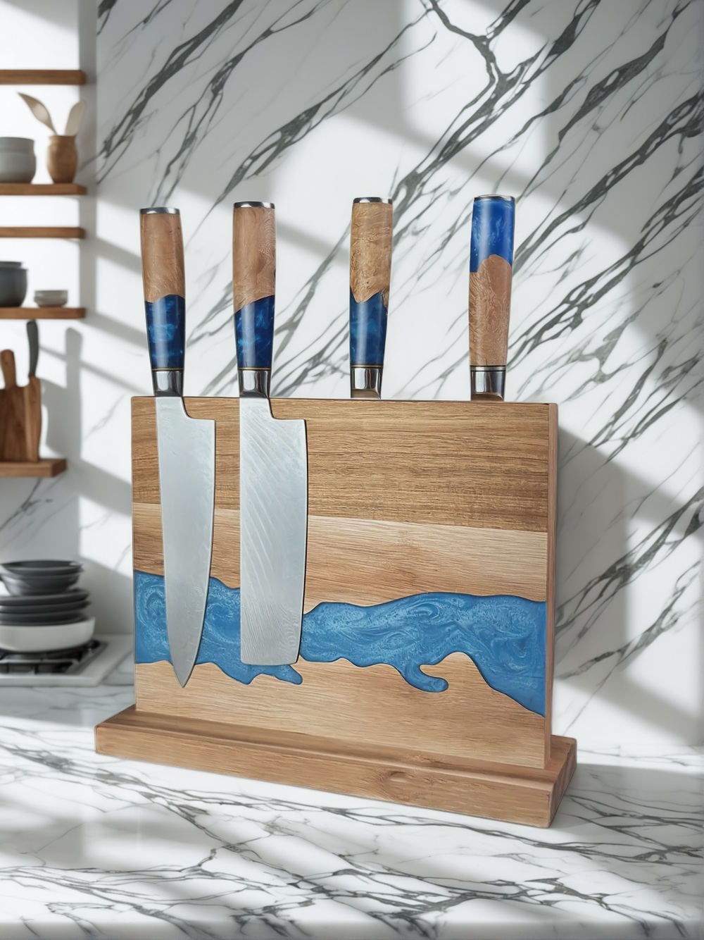 magnetic knife block, kitchen knife storage, magnetic knife holder, best magnetic knife block, space-saving knife block, wooden magnetic knife block, magnetic knife rack