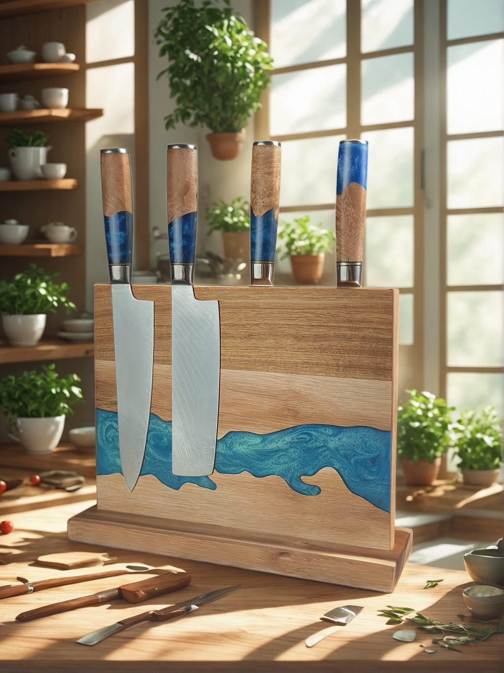 magnetic knife block, kitchen knife storage, magnetic knife holder, best magnetic knife block, space-saving knife block, wooden magnetic knife block, magnetic knife rack