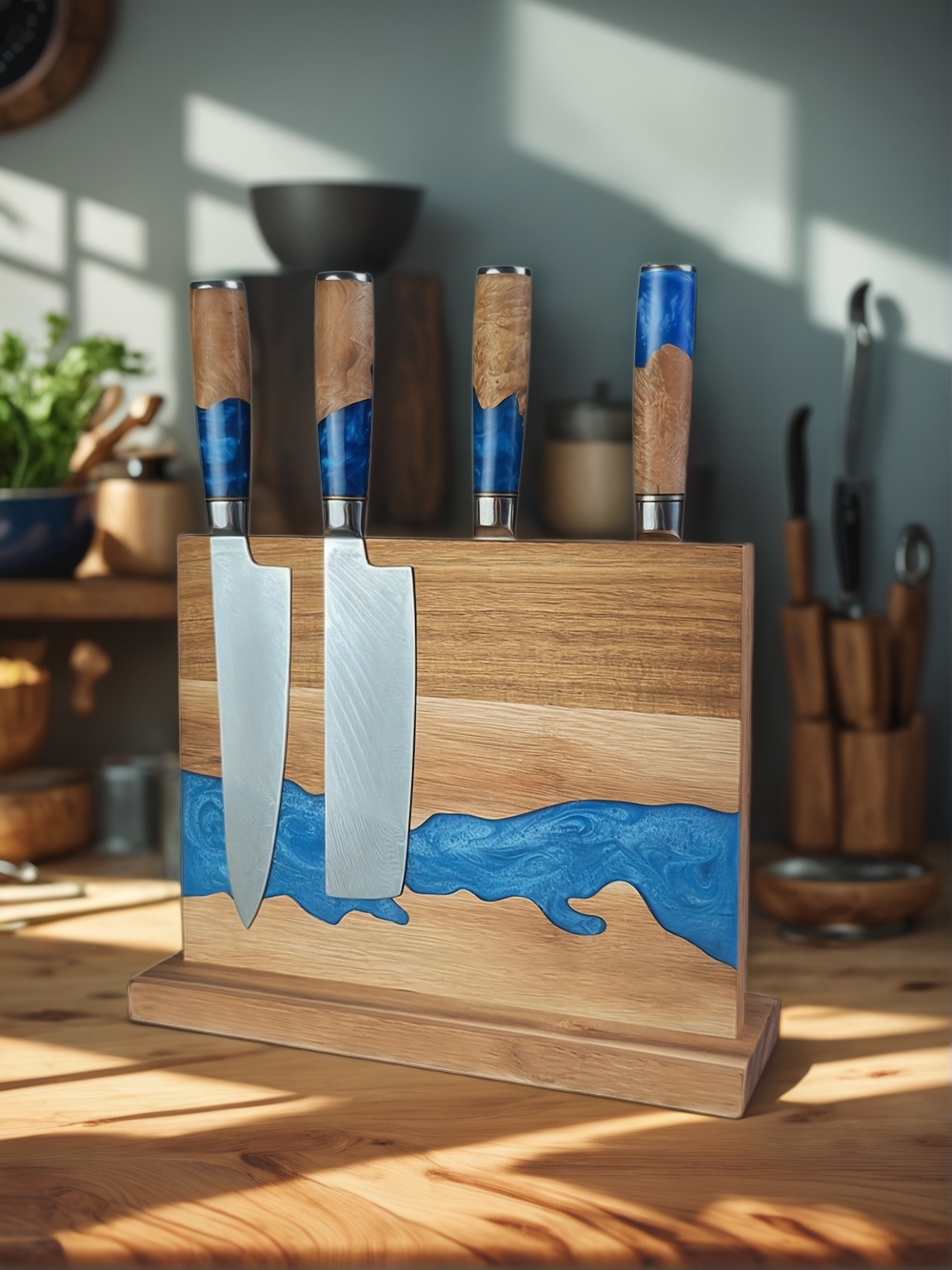 magnetic knife block, magnetic knife holder, best magnetic knife block, magnetic knife storage, kitchen organization, magnetic knife rack, modern knife block