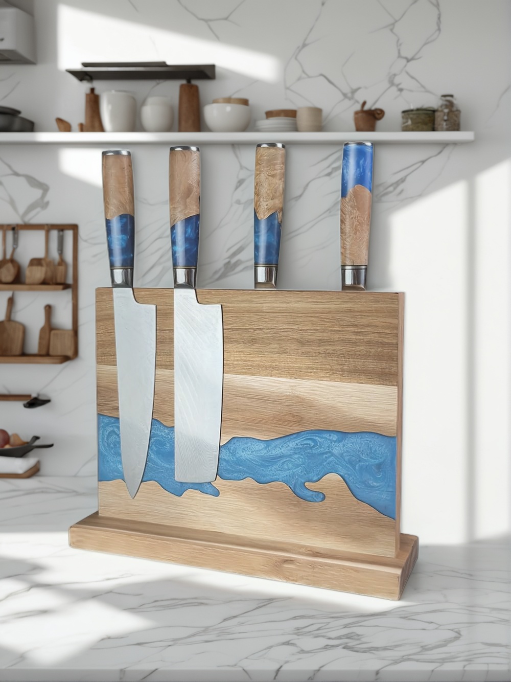 magnetic knife block, kitchen knife storage, magnetic knife holder, best magnetic knife block, space-saving knife block, wooden magnetic knife block, magnetic knife rack