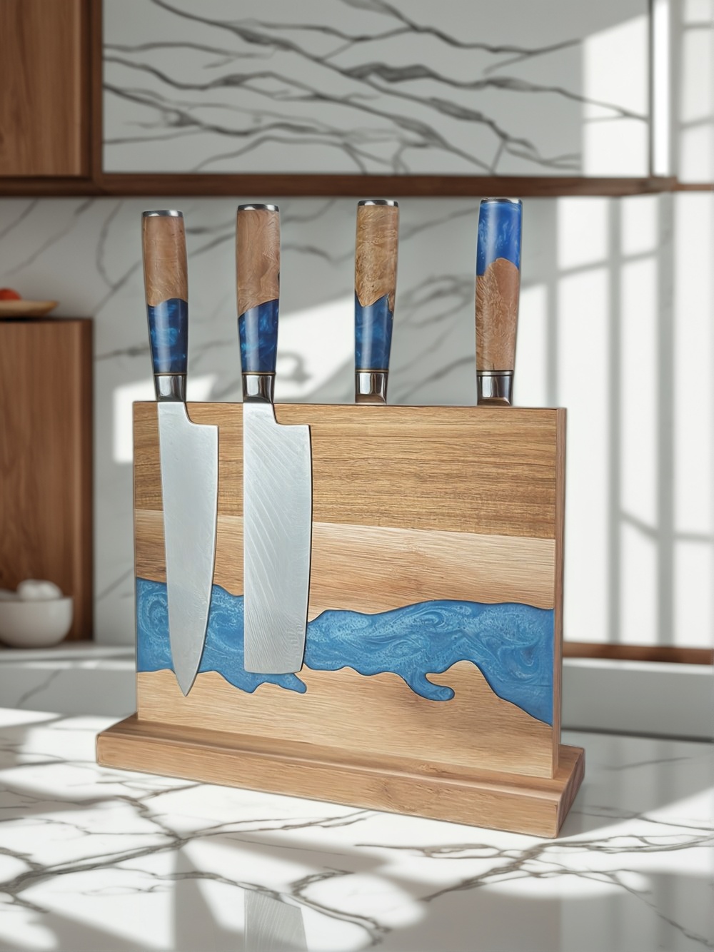 magnetic knife block, magnetic knife holder, best magnetic knife block, magnetic knife storage, kitchen organization, magnetic knife rack, modern knife block