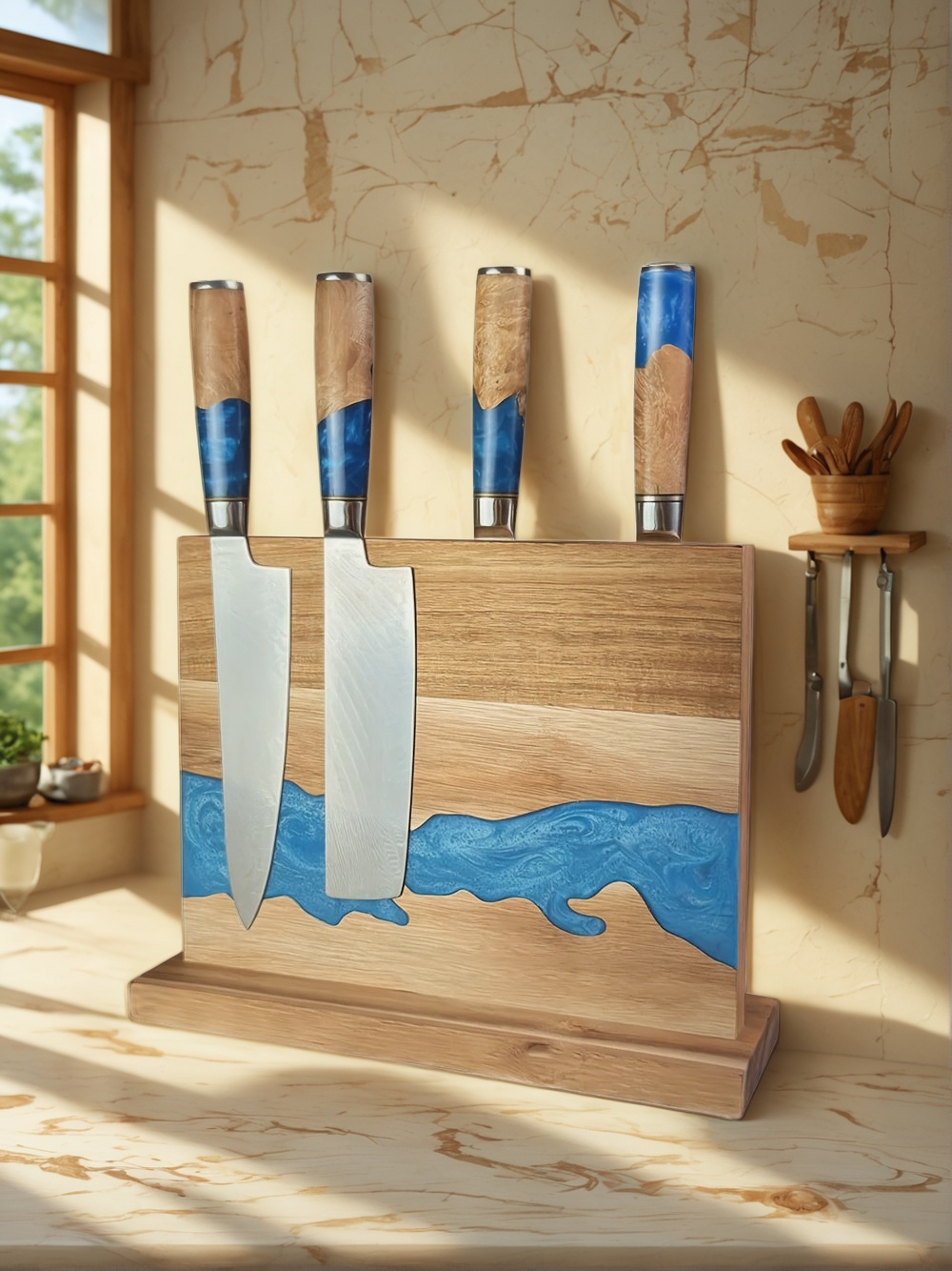 magnetic knife block, kitchen knife storage, magnetic knife holder, best magnetic knife block, space-saving knife block, wooden magnetic knife block, magnetic knife rack