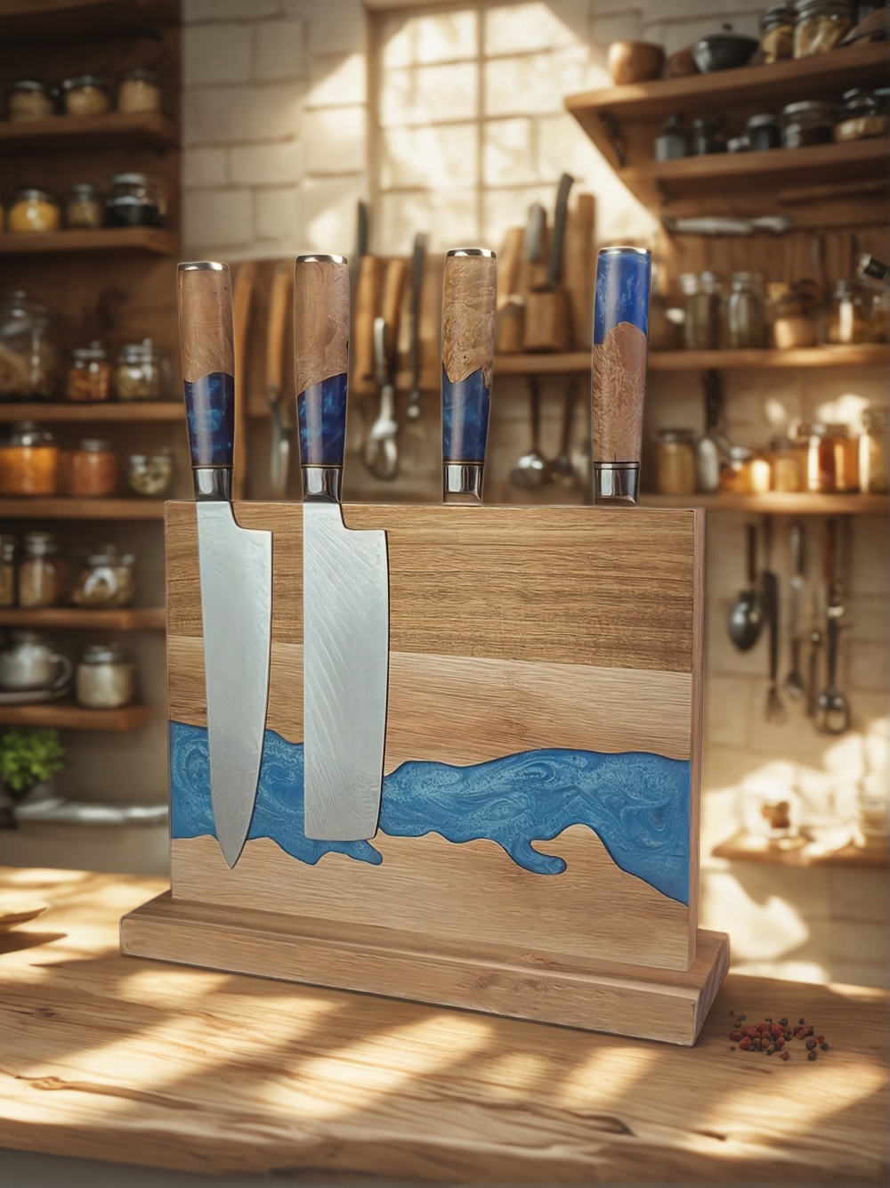 magnetic knife block, magnetic knife holder, magnetic knife storage, magnetic knife rack, kitchen knife organizer, modern knife block, magnetic block for knives