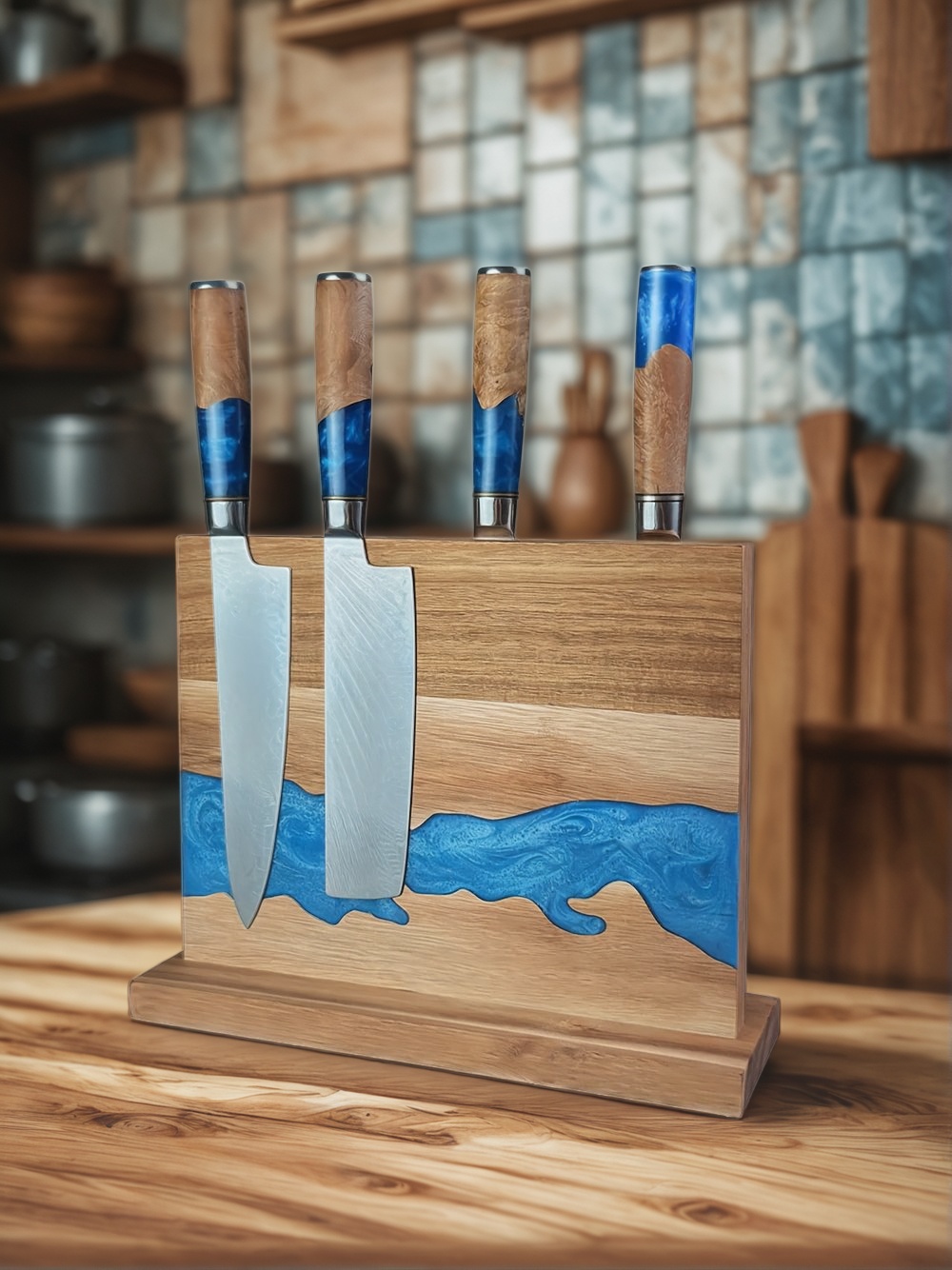 magnetic knife block, magnetic knife holder, magnetic knife storage, magnetic knife rack, kitchen knife organizer, modern knife block, magnetic block for knives