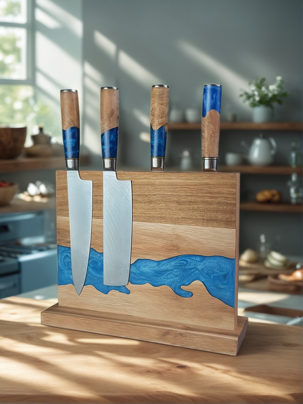 magnetic knife block, magnetic knife holder, magnetic knife storage, magnetic knife rack, kitchen knife organizer, modern knife block, magnetic block for knives