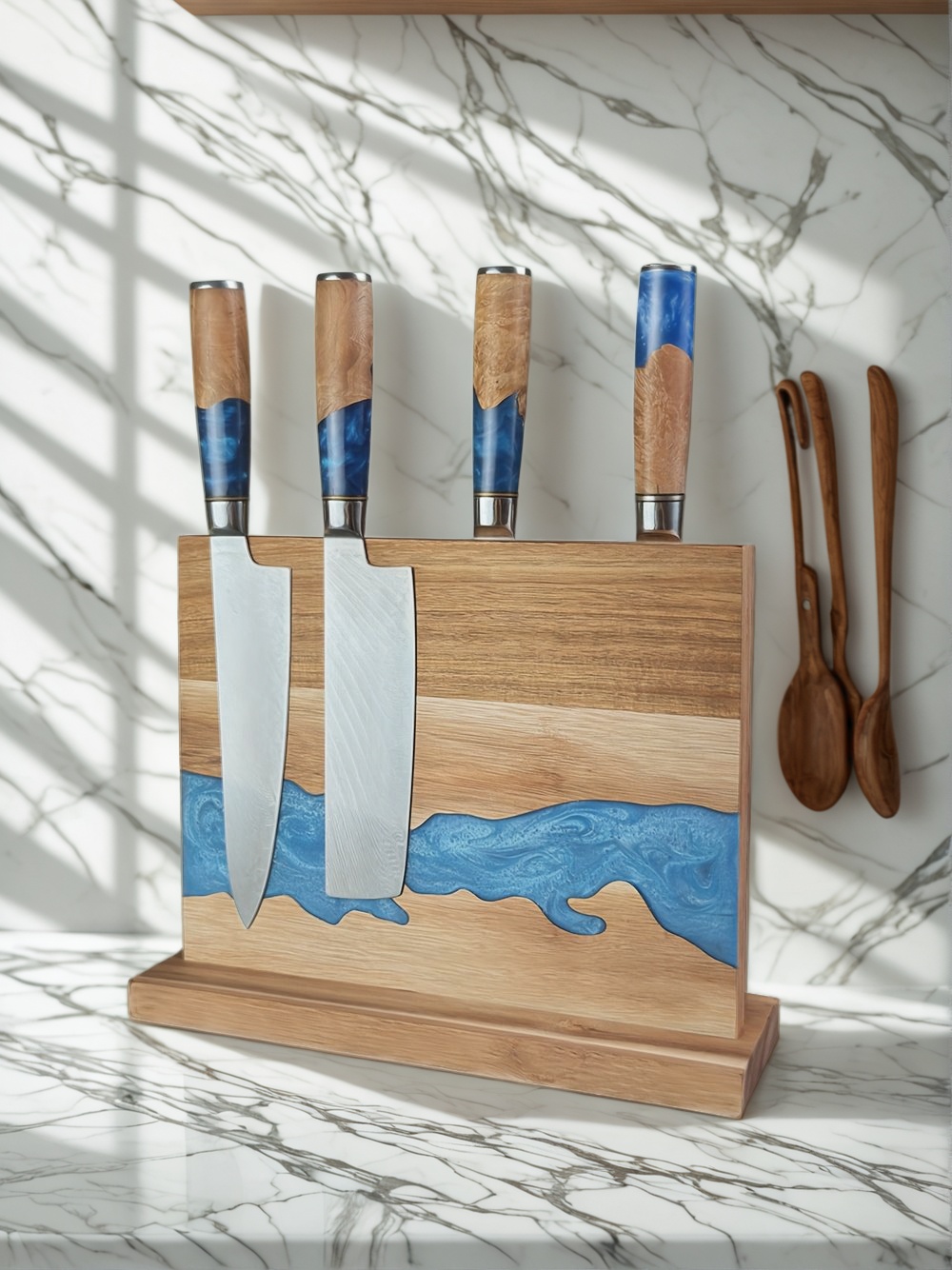 Magnetic Knife Block, Kitchen Knife Storage, Magnetic Knife Holder, Knife Block Stand, Magnetic Knife Rack, Magnetic Knife Organizer, Wooden Magnetic Knife Block