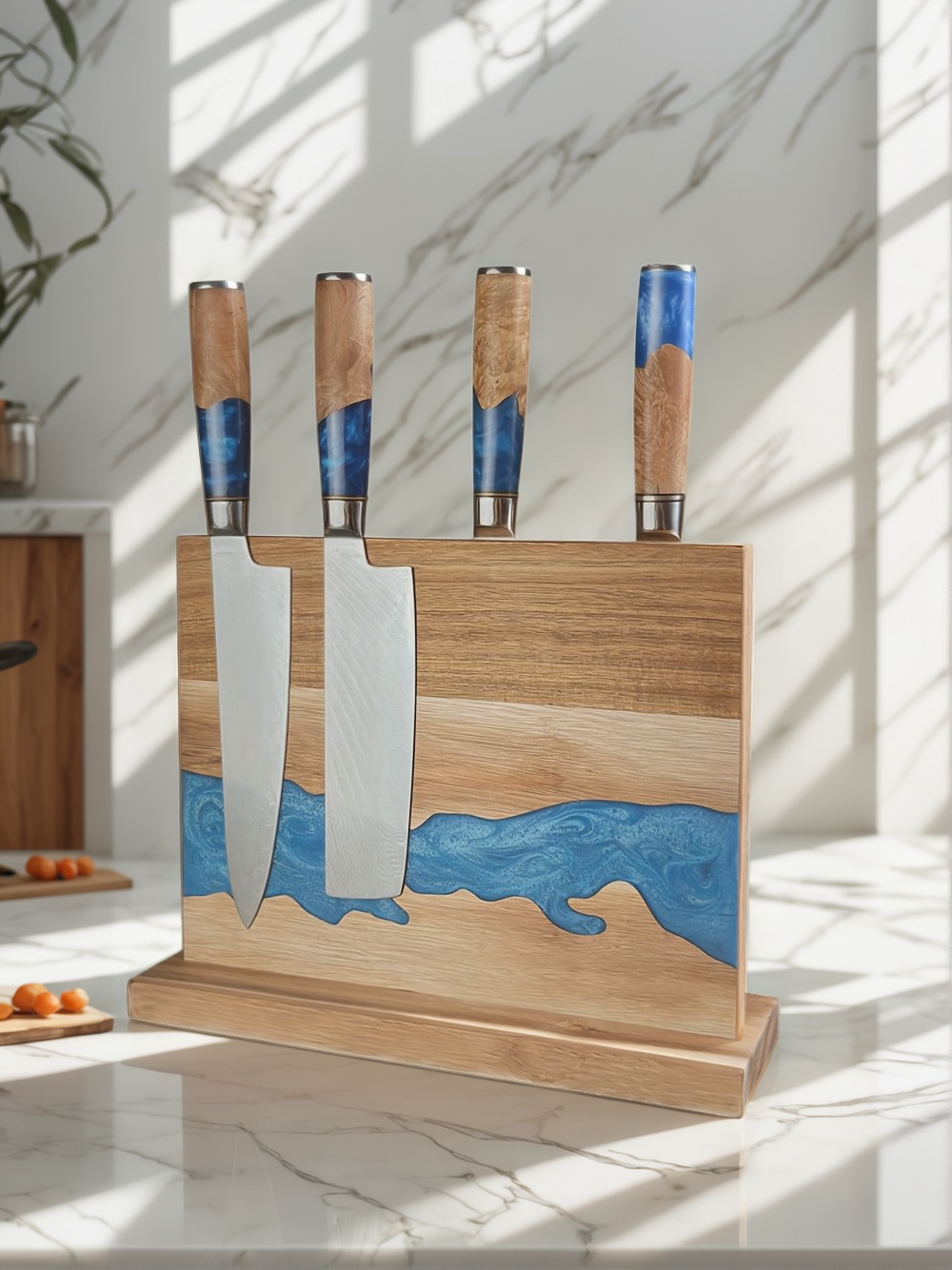 magnetic knife block, magnetic knife holder, best magnetic knife block, magnetic knife storage, kitchen organization, magnetic knife rack, modern knife block