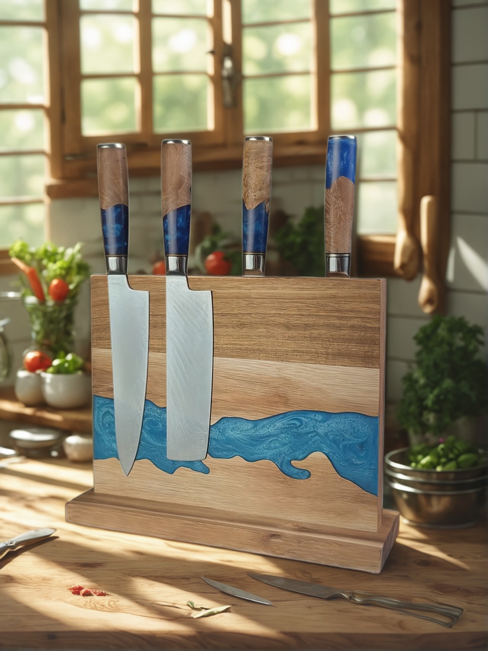 magnetic knife block, kitchen knife storage, magnetic knife holder, best magnetic knife block, space-saving knife block, wooden magnetic knife block, magnetic knife rack