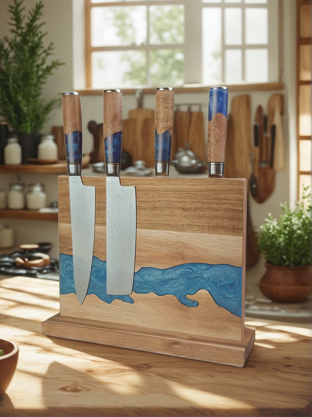 magnetic knife block, kitchen knife storage, magnetic knife holder, best magnetic knife block, space-saving knife block, wooden magnetic knife block, magnetic knife rack