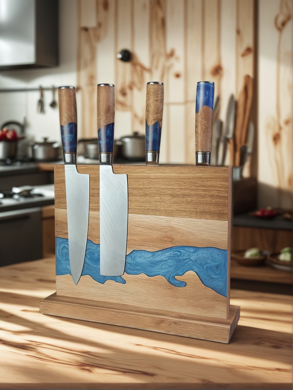 magnetic knife block, magnetic knife holder, magnetic knife storage, magnetic knife rack, kitchen knife organizer, modern knife block, magnetic block for knives