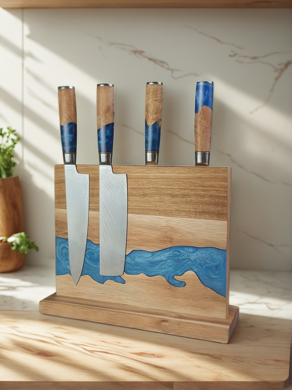 magnetic knife block, kitchen knife storage, magnetic knife holder, best magnetic knife block, space-saving knife block, wooden magnetic knife block, magnetic knife rack