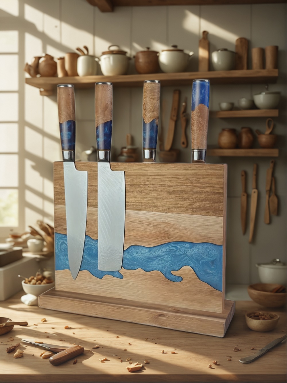 magnetic knife block, kitchen knife storage, magnetic knife holder, best magnetic knife block, space-saving knife block, wooden magnetic knife block, magnetic knife rack