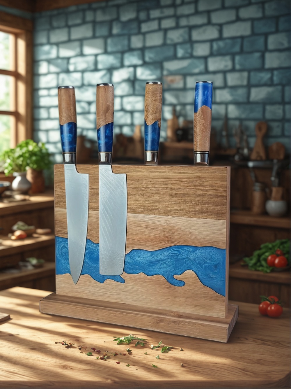 magnetic knife block, magnetic knife holder, magnetic knife storage, magnetic knife rack, kitchen knife organizer, modern knife block, magnetic block for knives