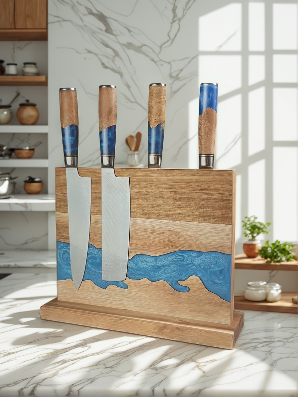 magnetic knife block, magnetic knife holder, magnetic knife storage, magnetic knife rack, kitchen knife organizer, modern knife block, magnetic block for knives