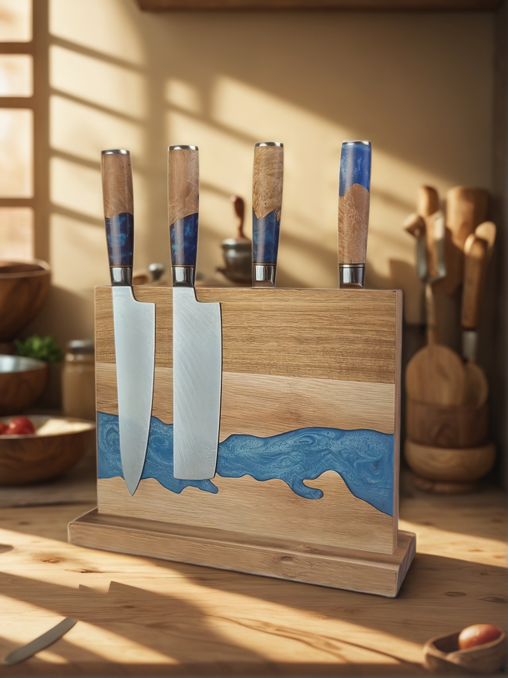 magnetic knife block, kitchen knife storage, magnetic knife holder, best magnetic knife block, space-saving knife block, wooden magnetic knife block, magnetic knife rack