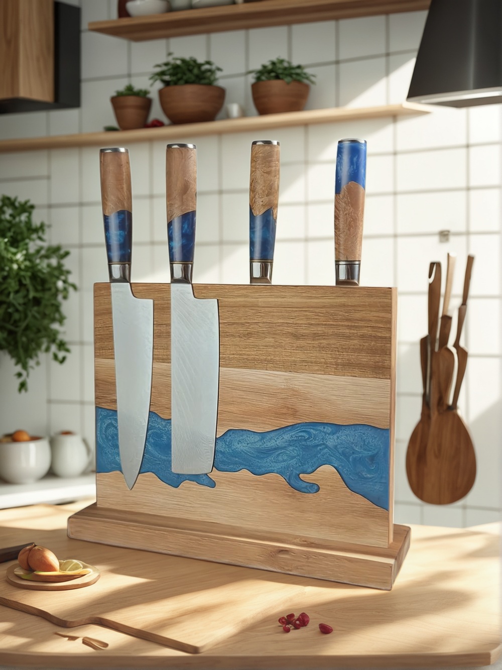 magnetic knife block, kitchen knife storage, magnetic knife holder, best magnetic knife block, space-saving knife block, wooden magnetic knife block, magnetic knife rack