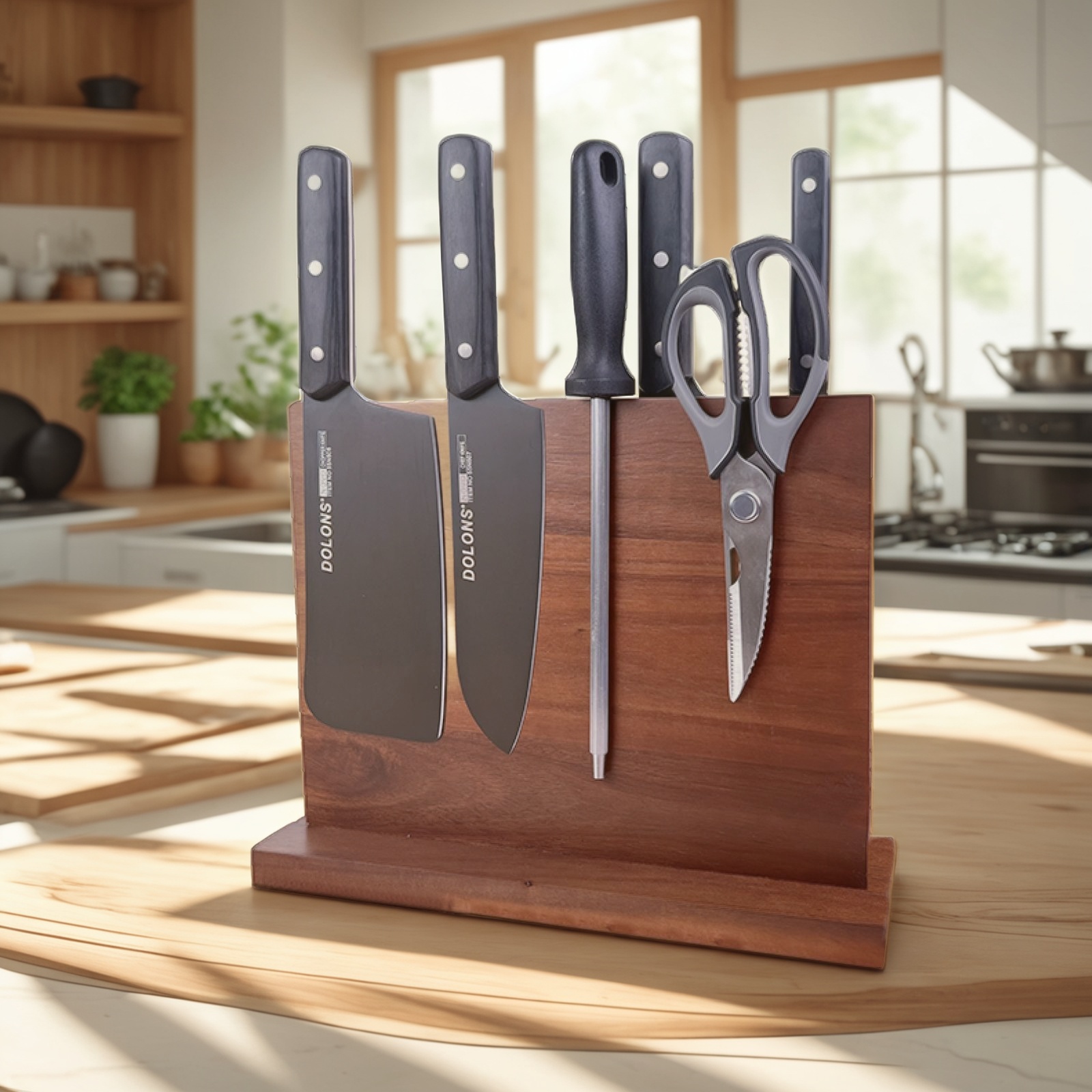 Knife Block with Magnet, Magnetic Knife Rack, Magnetic Knife Holder, Magnetic Knife Block