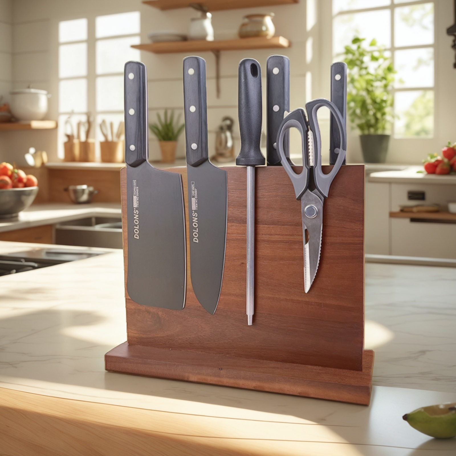 Knife Block with Magnet, Magnetic Knife Rack, Magnetic Knife Holder, Magnetic Knife Block