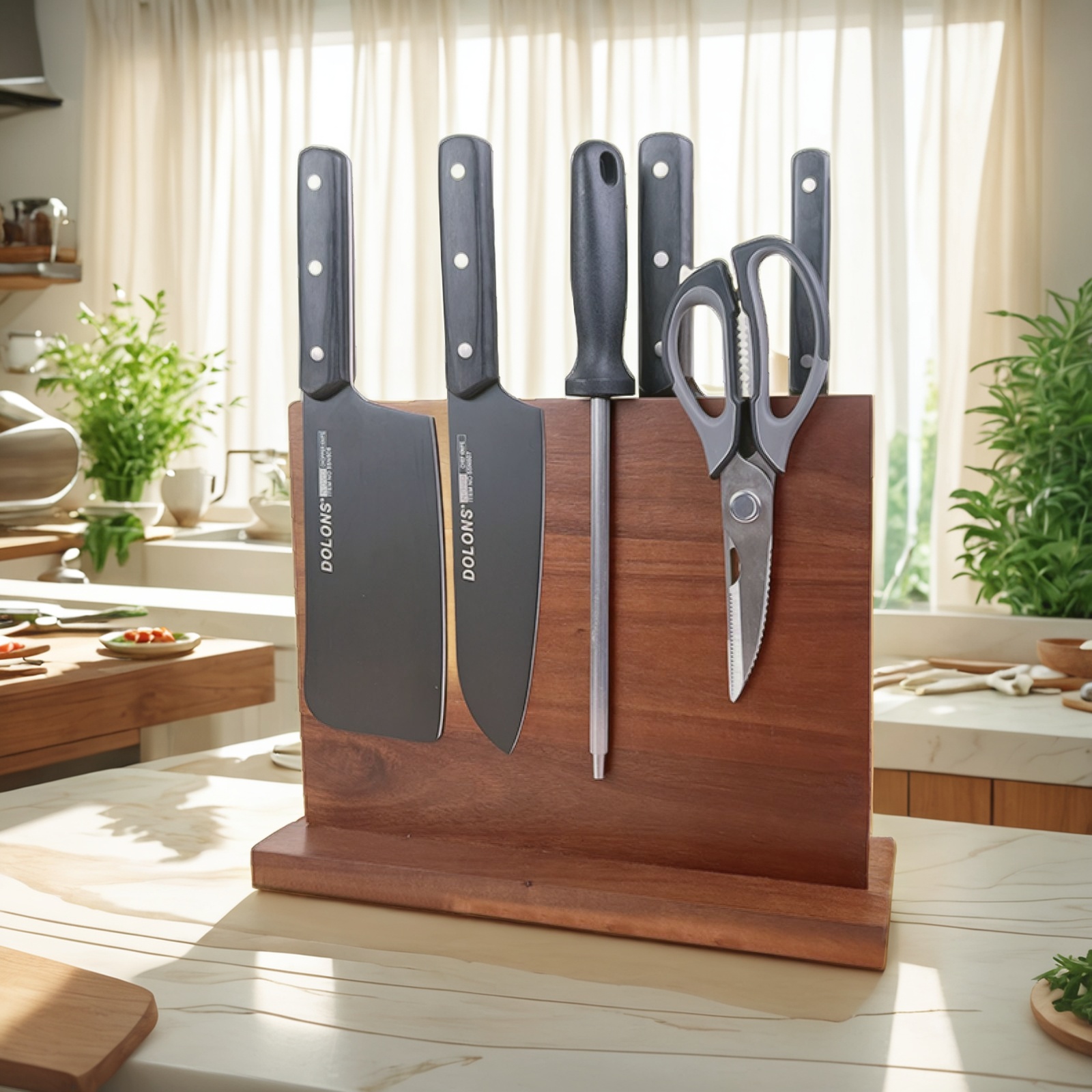 Knife Block with Magnet, Magnetic Knife Rack, Magnetic Knife Holder, Magnetic Knife Block