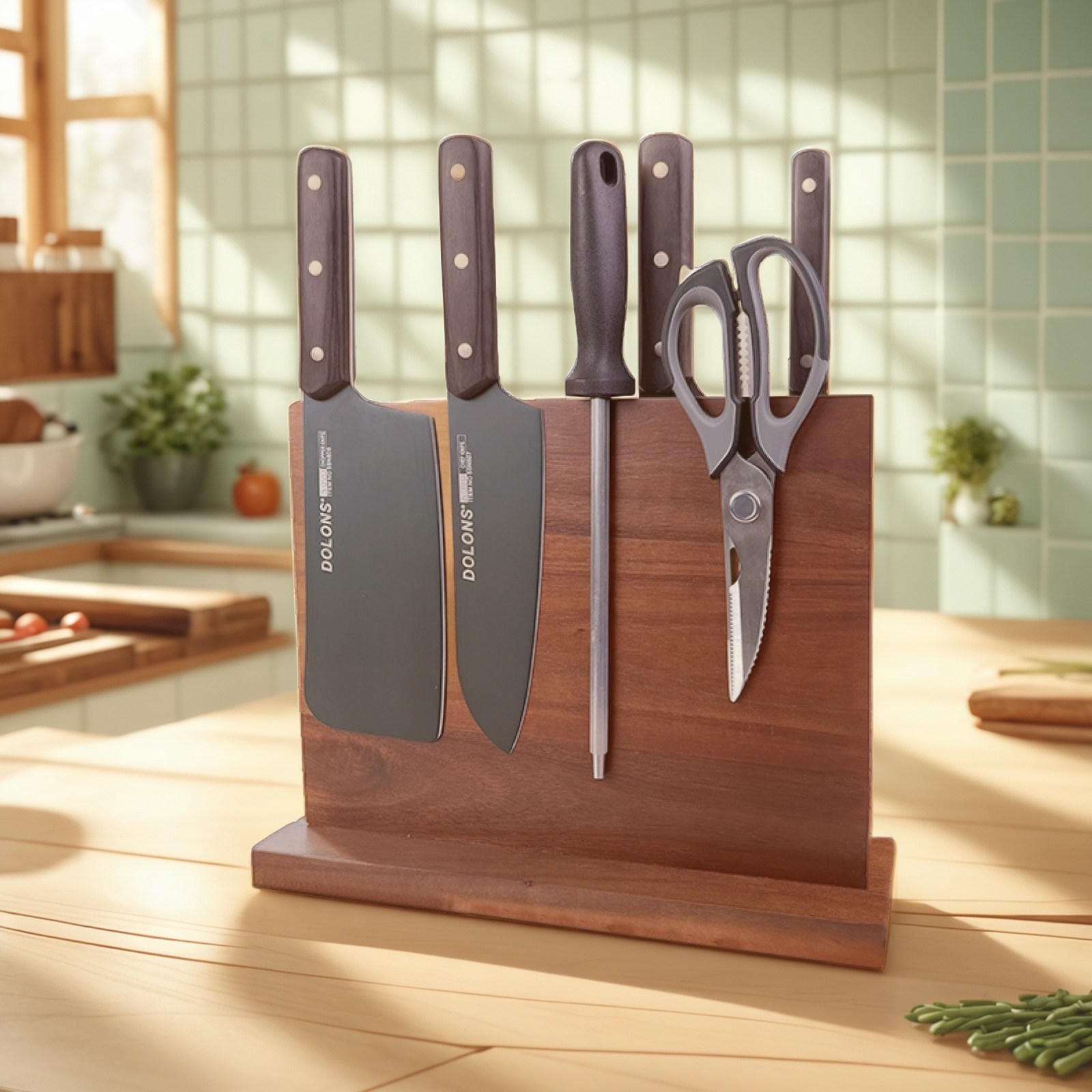 Knife Block with Magnet, Magnetic Knife Rack, Magnetic Knife Holder, Magnetic Knife Block
