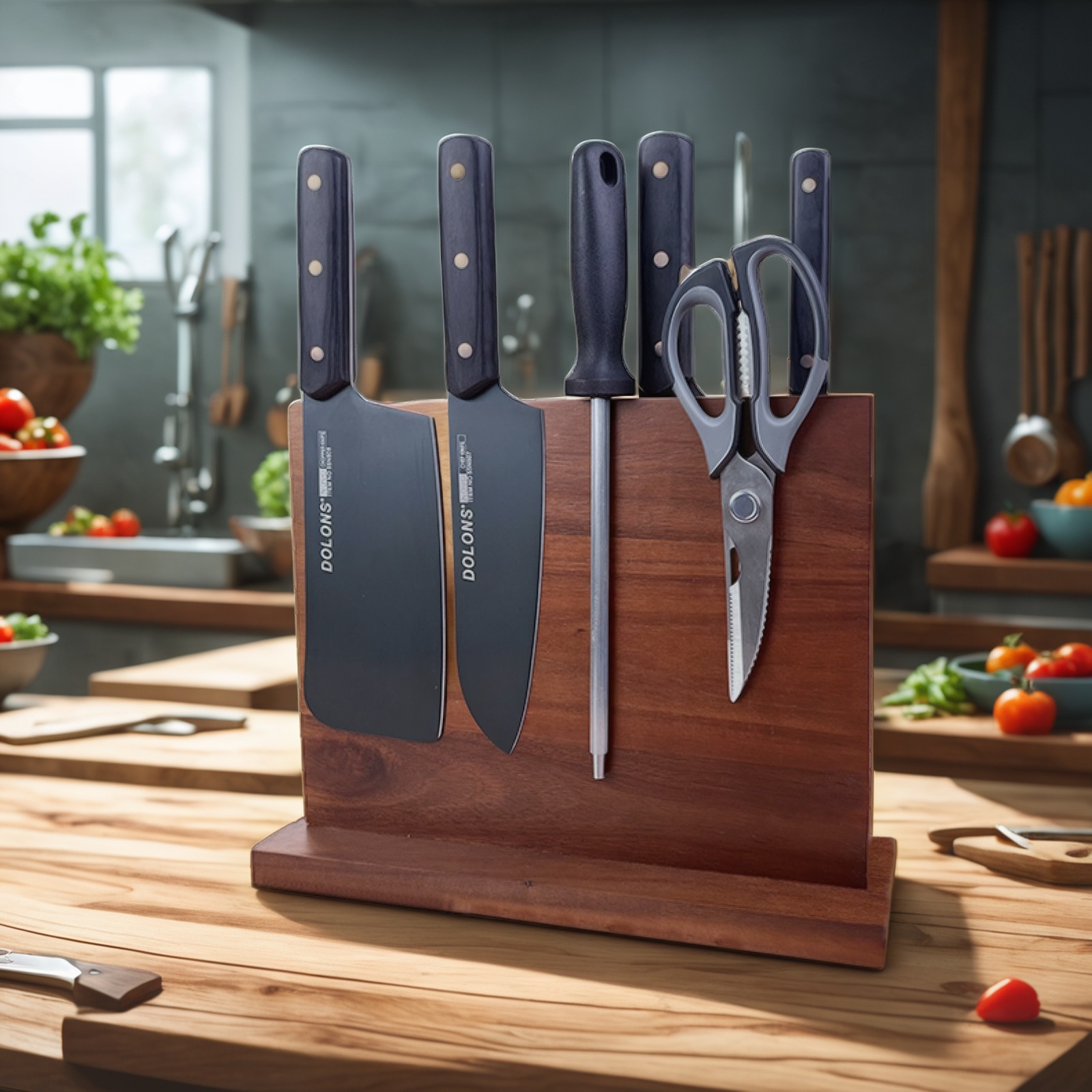 Knife Block with Magnet, Magnetic Knife Rack, Magnetic Knife Holder, Magnetic Knife Block