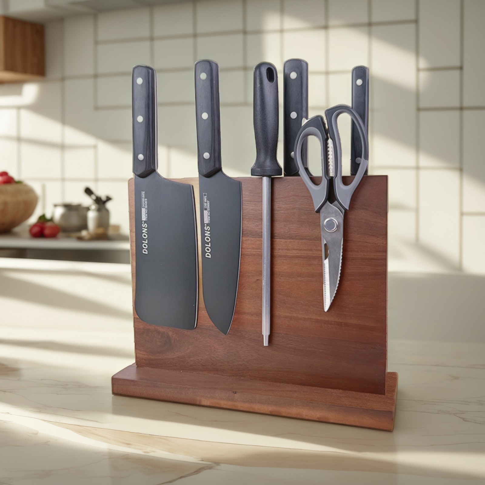 Knife Block with Magnet, Magnetic Knife Rack, Magnetic Knife Holder, Magnetic Knife Block