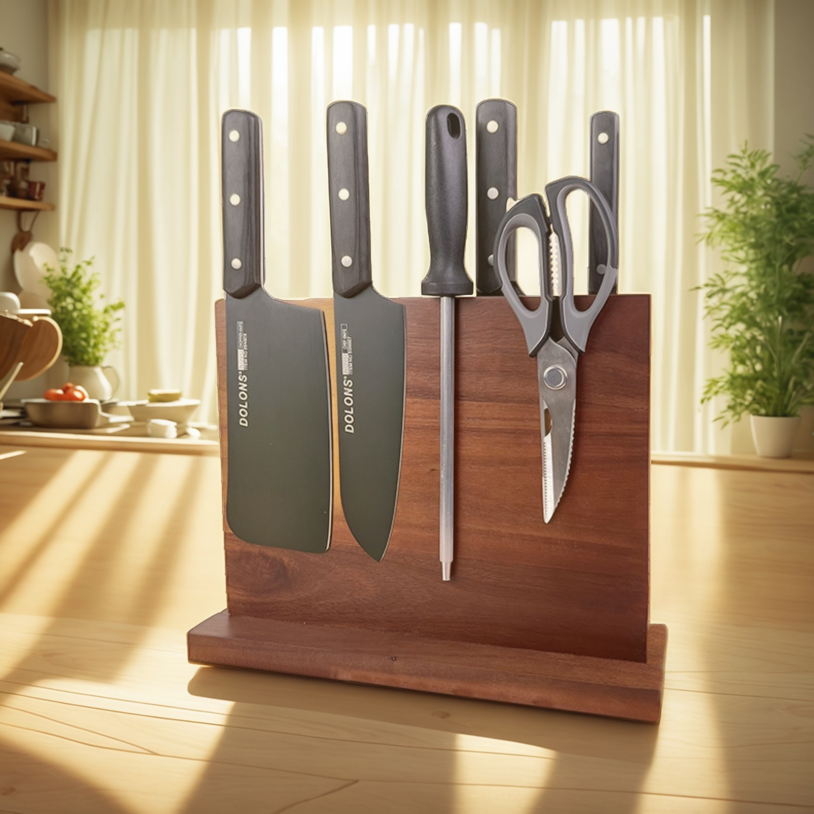 Knife Block with Magnet, Magnetic Knife Rack, Magnetic Knife Holder, Magnetic Knife Block