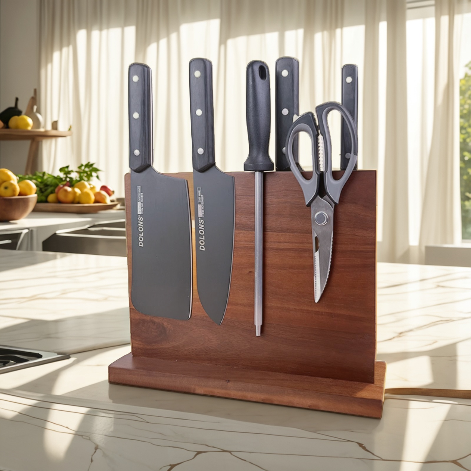 Knife Block with Magnet, Magnetic Knife Rack, Magnetic Knife Holder, Magnetic Knife Block