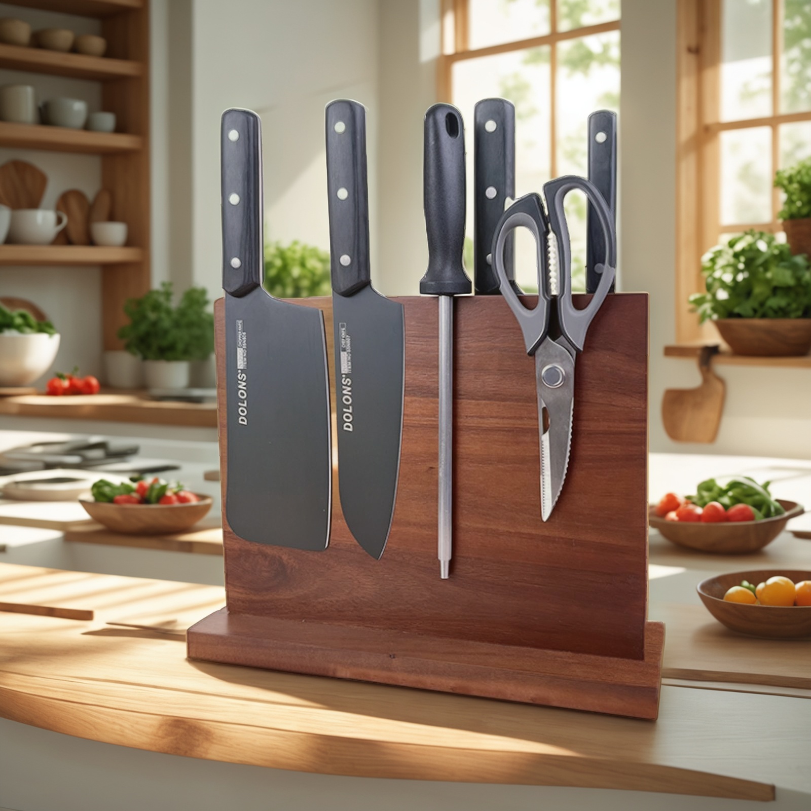 Knife Block with Magnet, Magnetic Knife Rack, Magnetic Knife Holder, Magnetic Knife Block