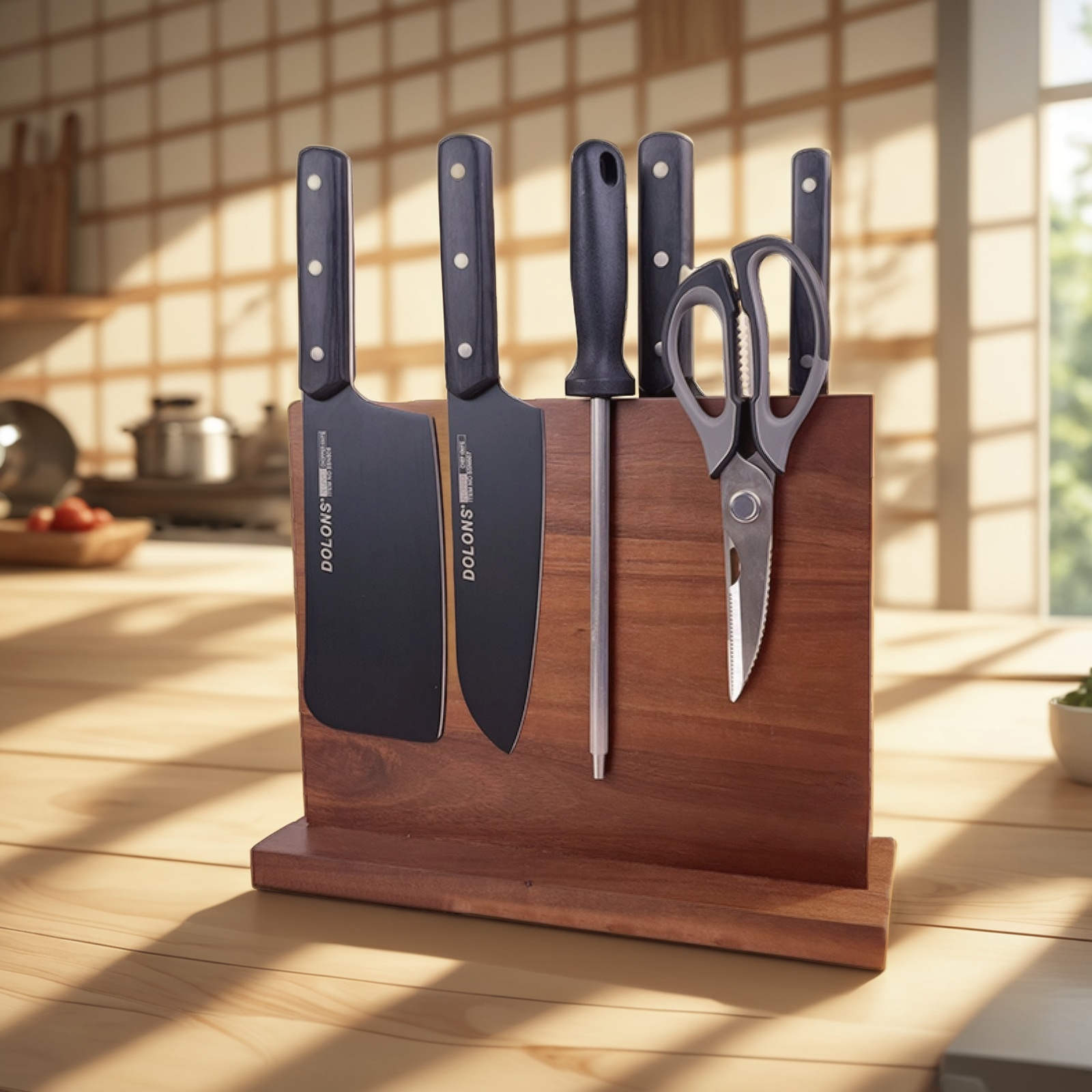 Knife Block with Magnet, Magnetic Knife Rack, Magnetic Knife Holder, Magnetic Knife Block