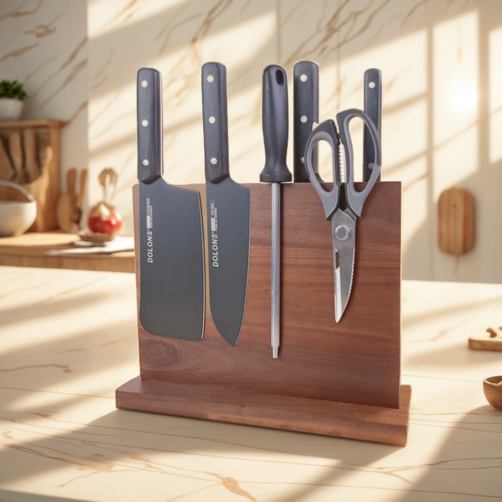 Knife Block with Magnet, Magnetic Knife Rack, Magnetic Knife Holder, Magnetic Knife Block