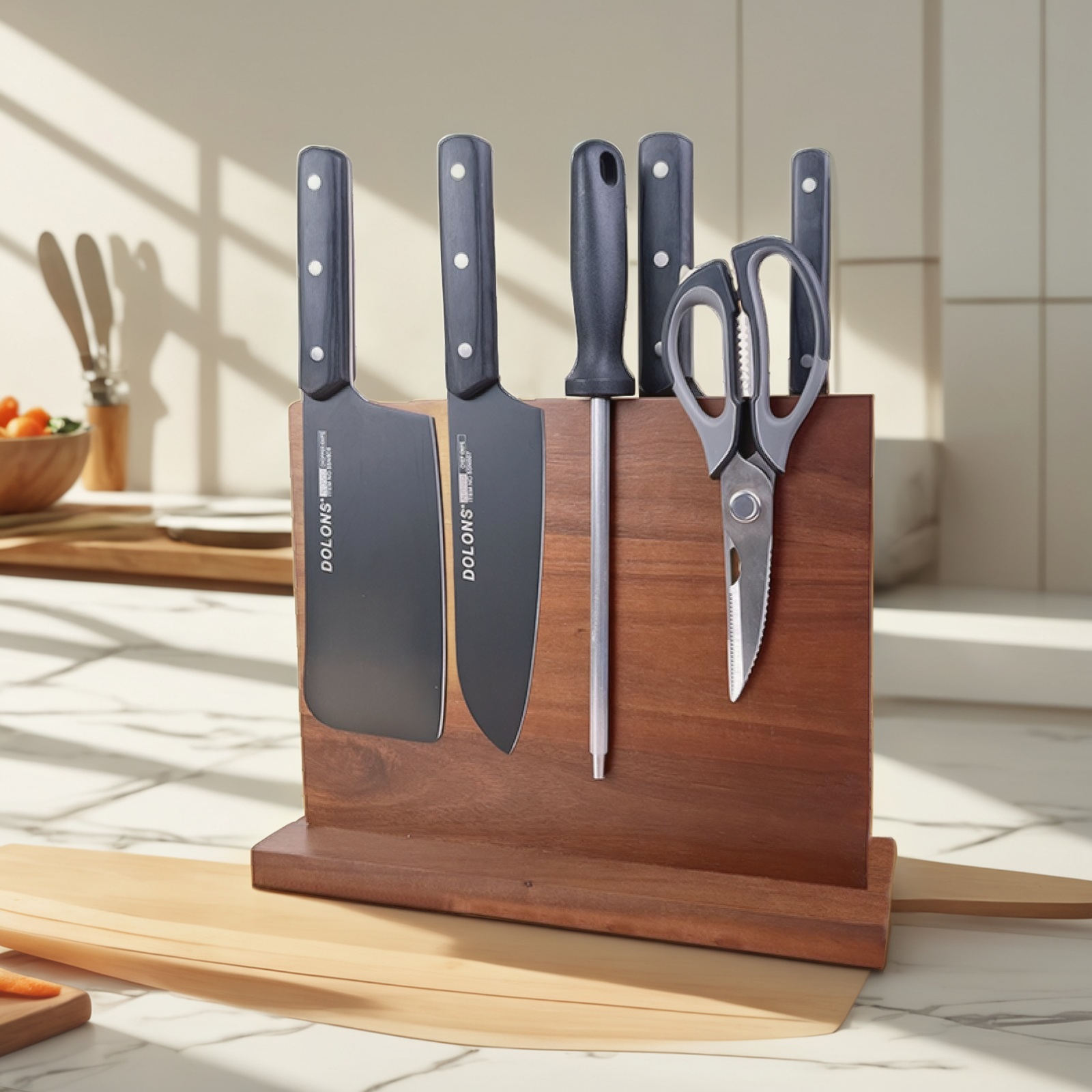 Knife Block with Magnet, Magnetic Knife Rack, Magnetic Knife Holder, Magnetic Knife Block