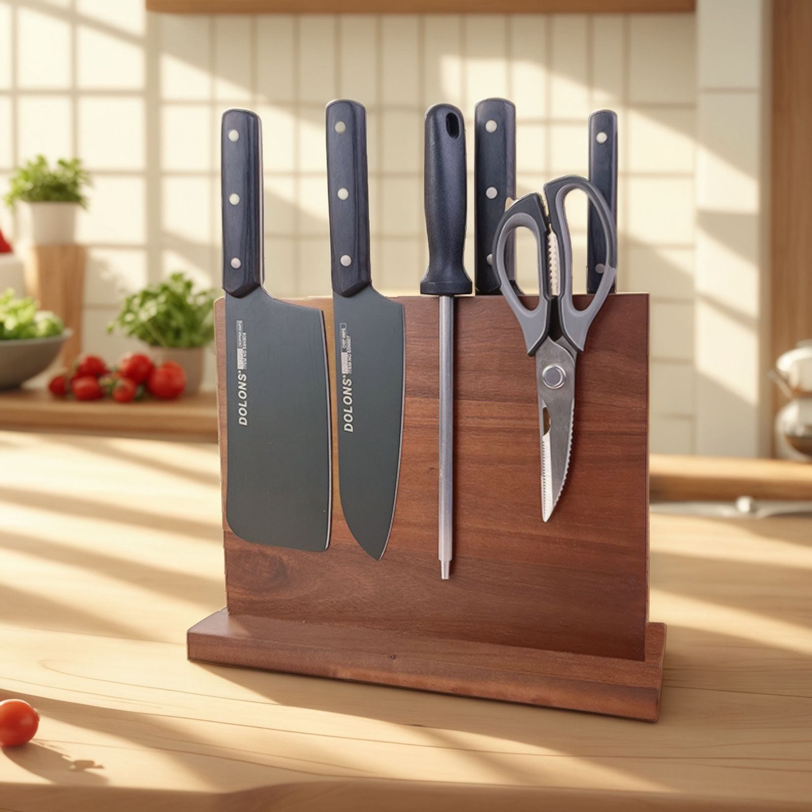 Knife Block with Magnet, Magnetic Knife Rack, Magnetic Knife Holder, Magnetic Knife Block