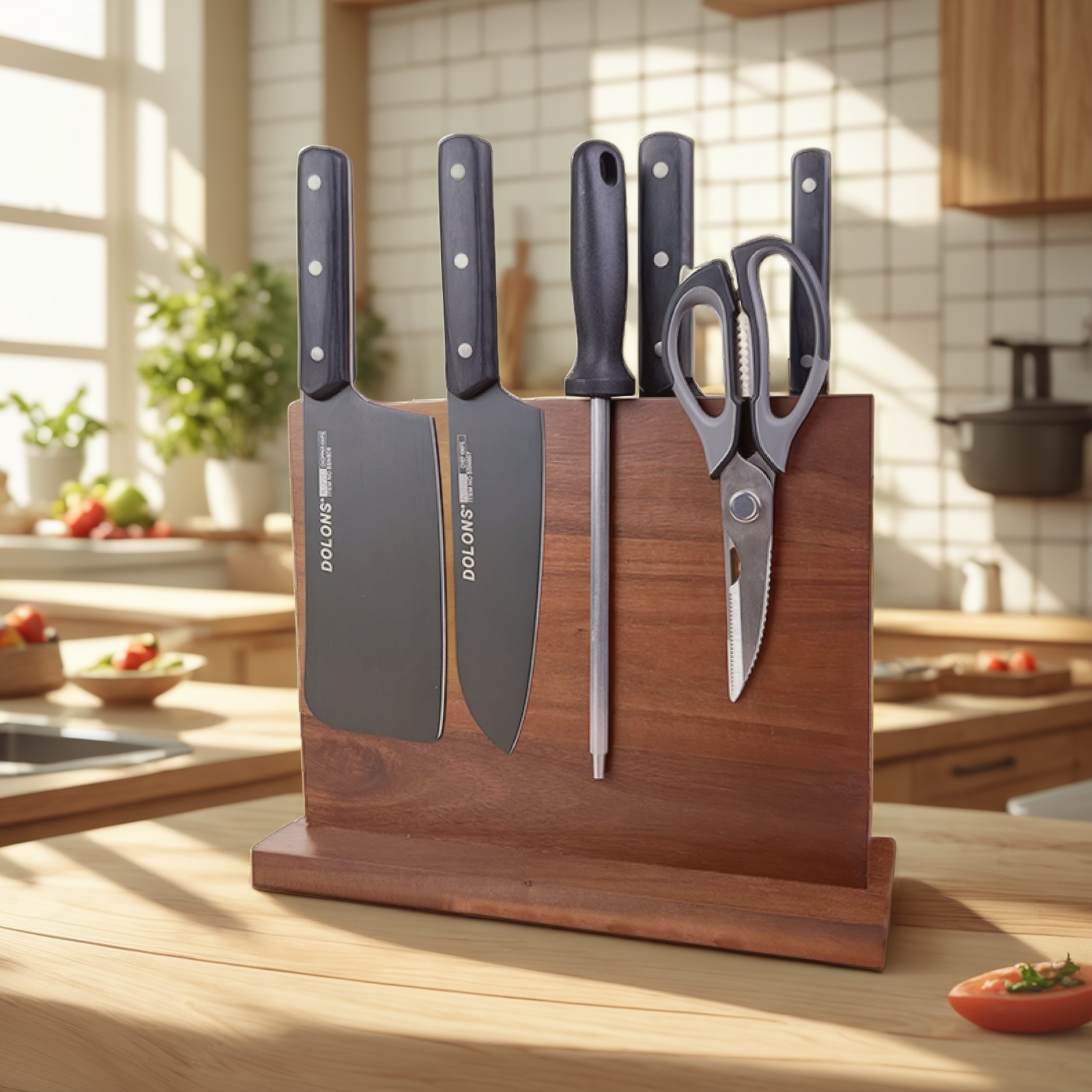 Knife Block with Magnet, Magnetic Knife Rack, Magnetic Knife Holder, Magnetic Knife Block