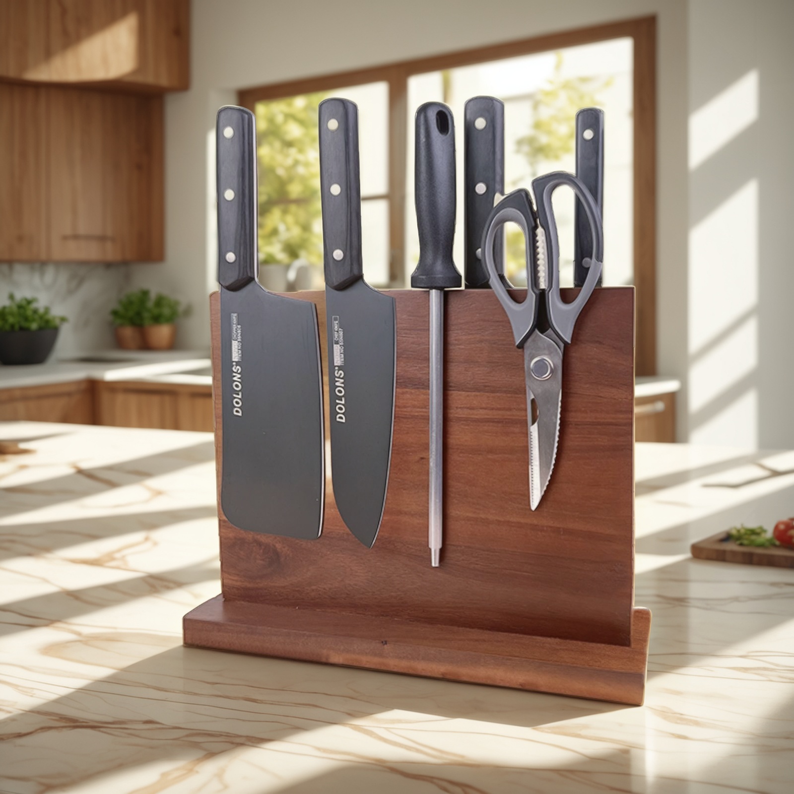 Knife Block with Magnet, Magnetic Knife Rack, Magnetic Knife Holder, Magnetic Knife Block