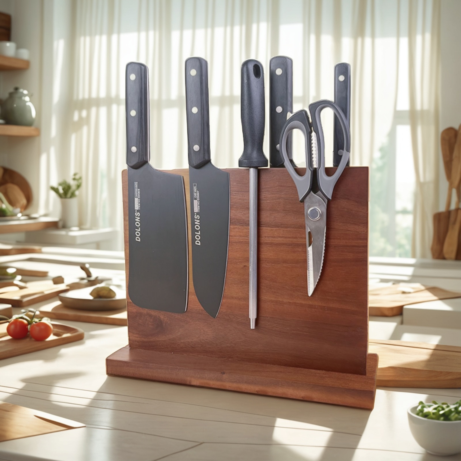 Knife Block with Magnet, Magnetic Knife Rack, Magnetic Knife Holder, Magnetic Knife Block